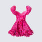 Eni Pink Floral Organza Mini Dress