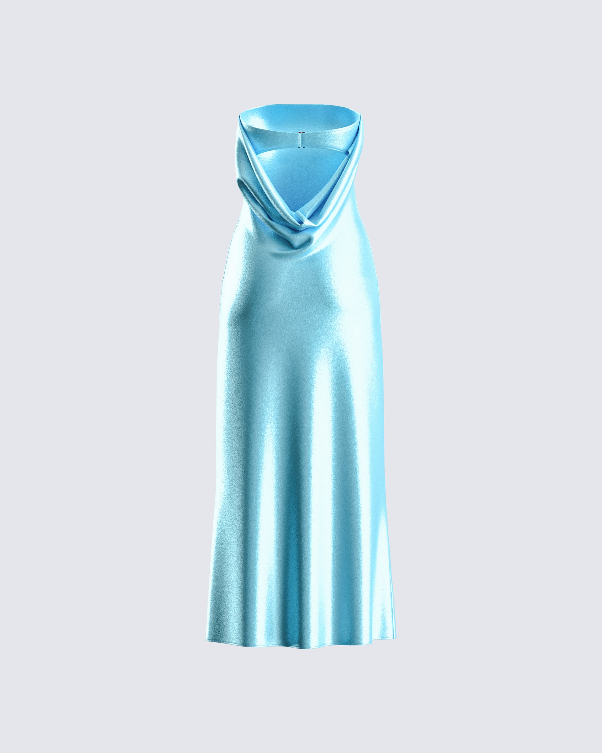 Aqua Blue Strapless Mini Dress - Bodycon Satin FINESSE Aqua Blue Strapless Mini Dress - Bodycon Satin FINESSE