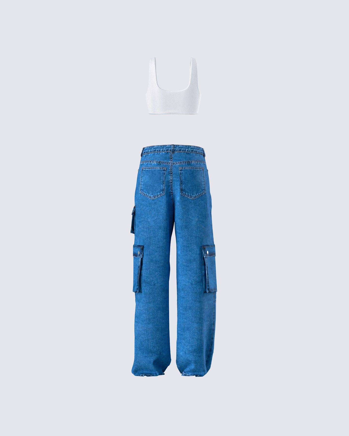 Agnetha Denim Cargo Set