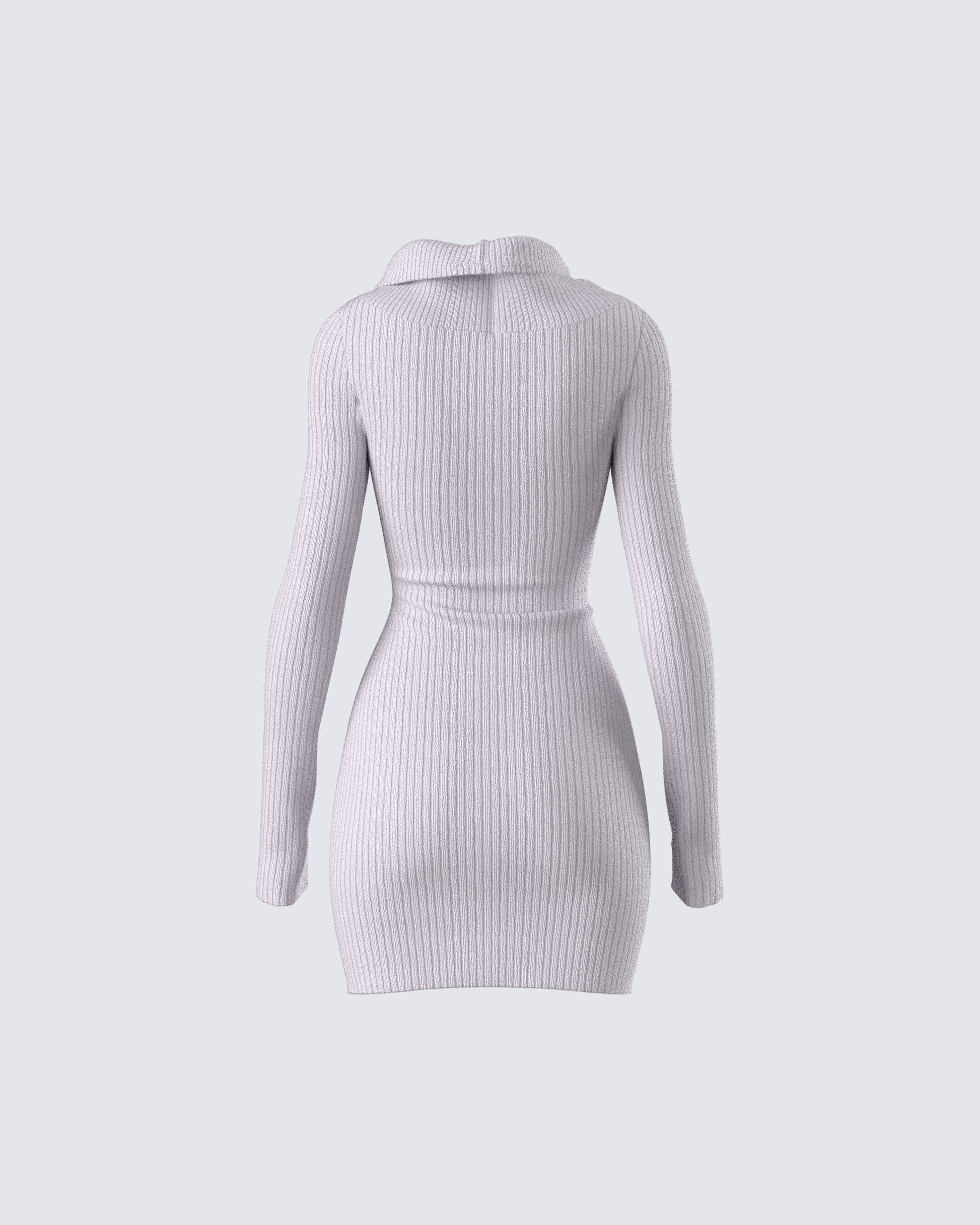 Hala Grey Cowl Neck Sweater Dress – FINESSE - Main Image