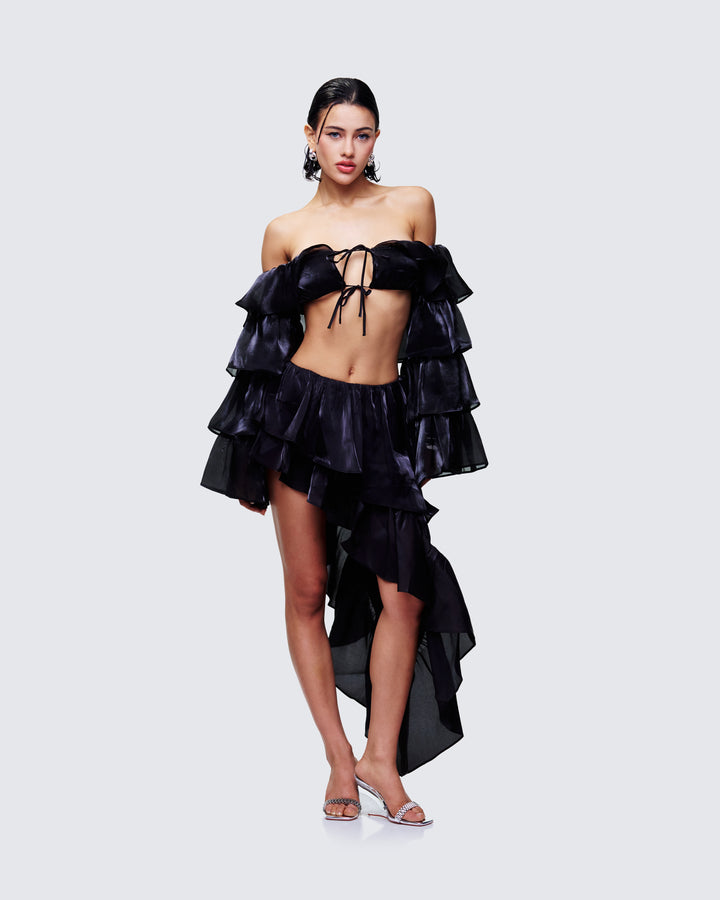 Skipper Black Ruffle Set - back view