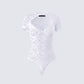Romona White Lace Cut Out Bodysuit