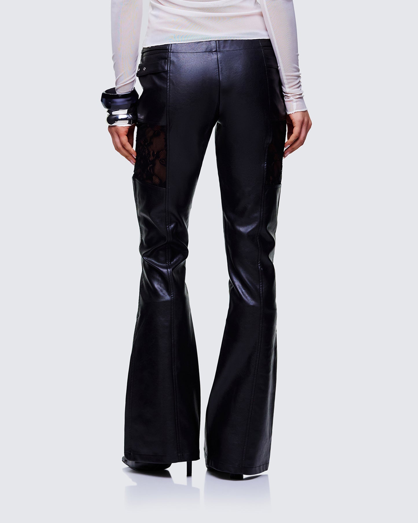 Vyra Black Vegan Leather Pants