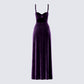 Stephanie Purple Velvet Maxi Dress