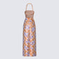 Ari Orange Floral Burnout Maxi Dress