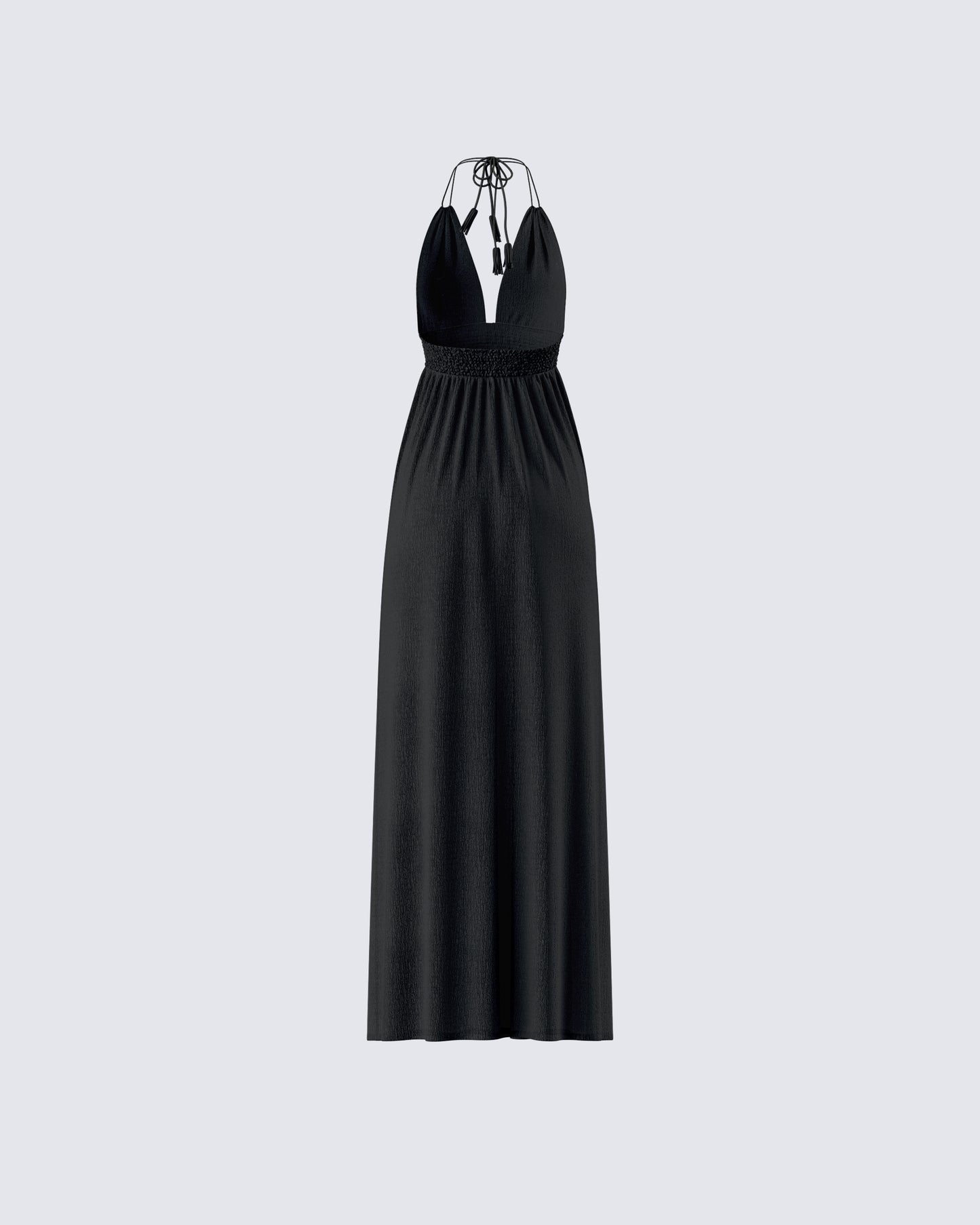 Leida Black Halter Maxi Dress