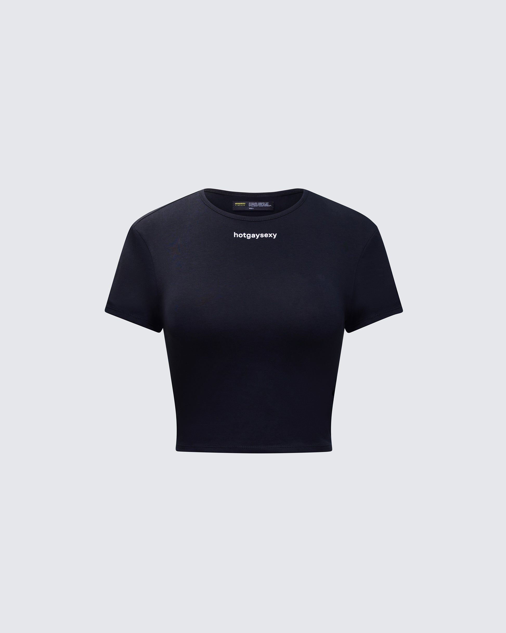 Swara Black Slogan Baby Tee product front