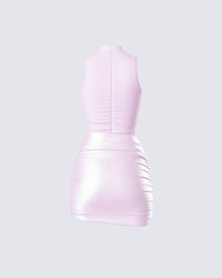 Lindsey Pink Wrap Mini Dress