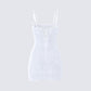 Dallas White Petal Mini Dress