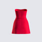 Farida Red Strapless Mini Dress
