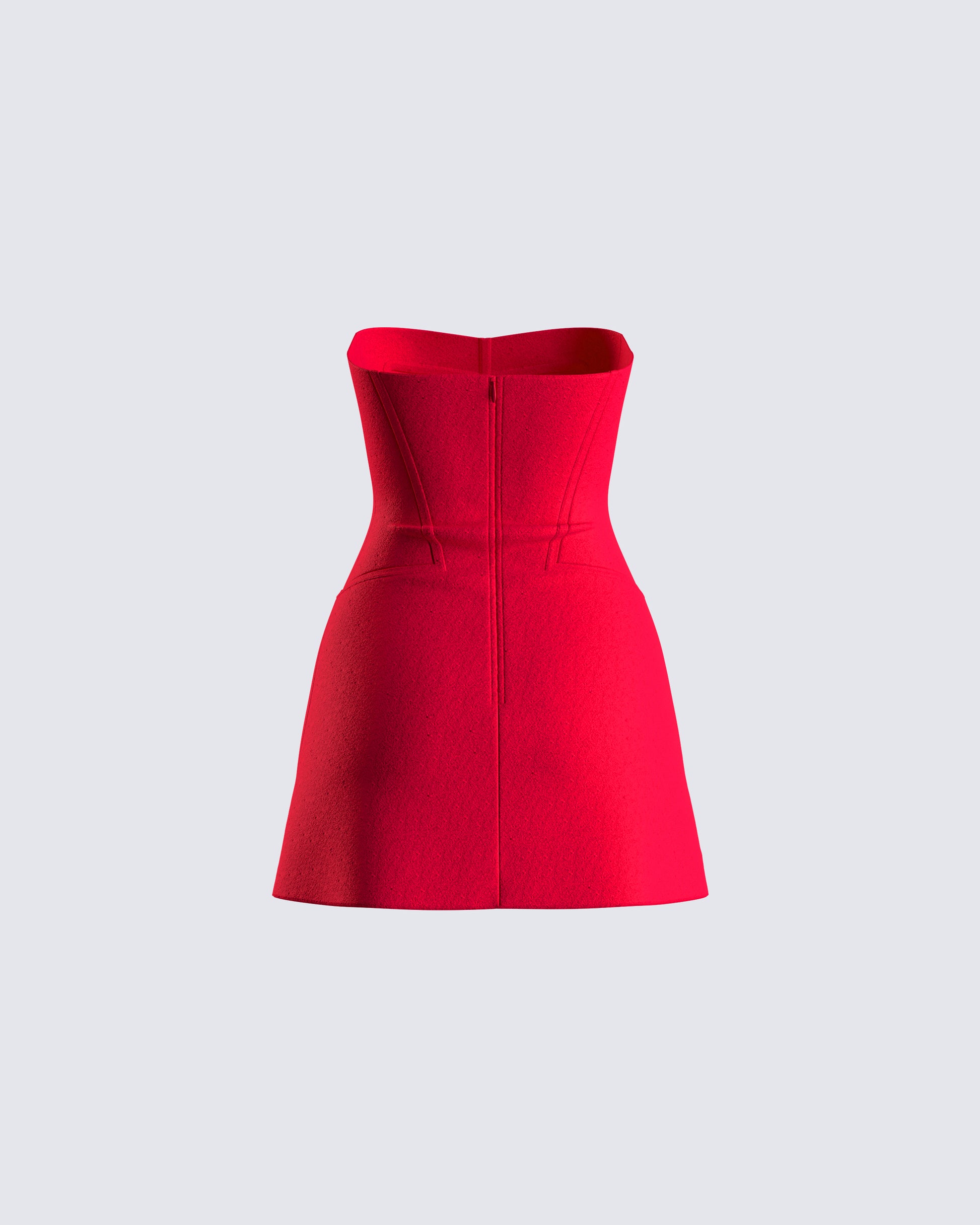 Farida Red Strapless Mini Dress – FINESSE