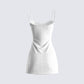 Mazi White Pointelle Mini Dress
