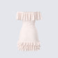 Winsley Peach Ruffle Knit Mini Dress