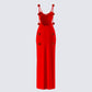 Cordelia Red Rosette Maxi Dress