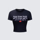 Hema Black Slogan Baby Tee product front