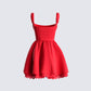 Brit Red Poplin Mini Dress