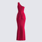 Prue Red Jersey One Shoulder Dress