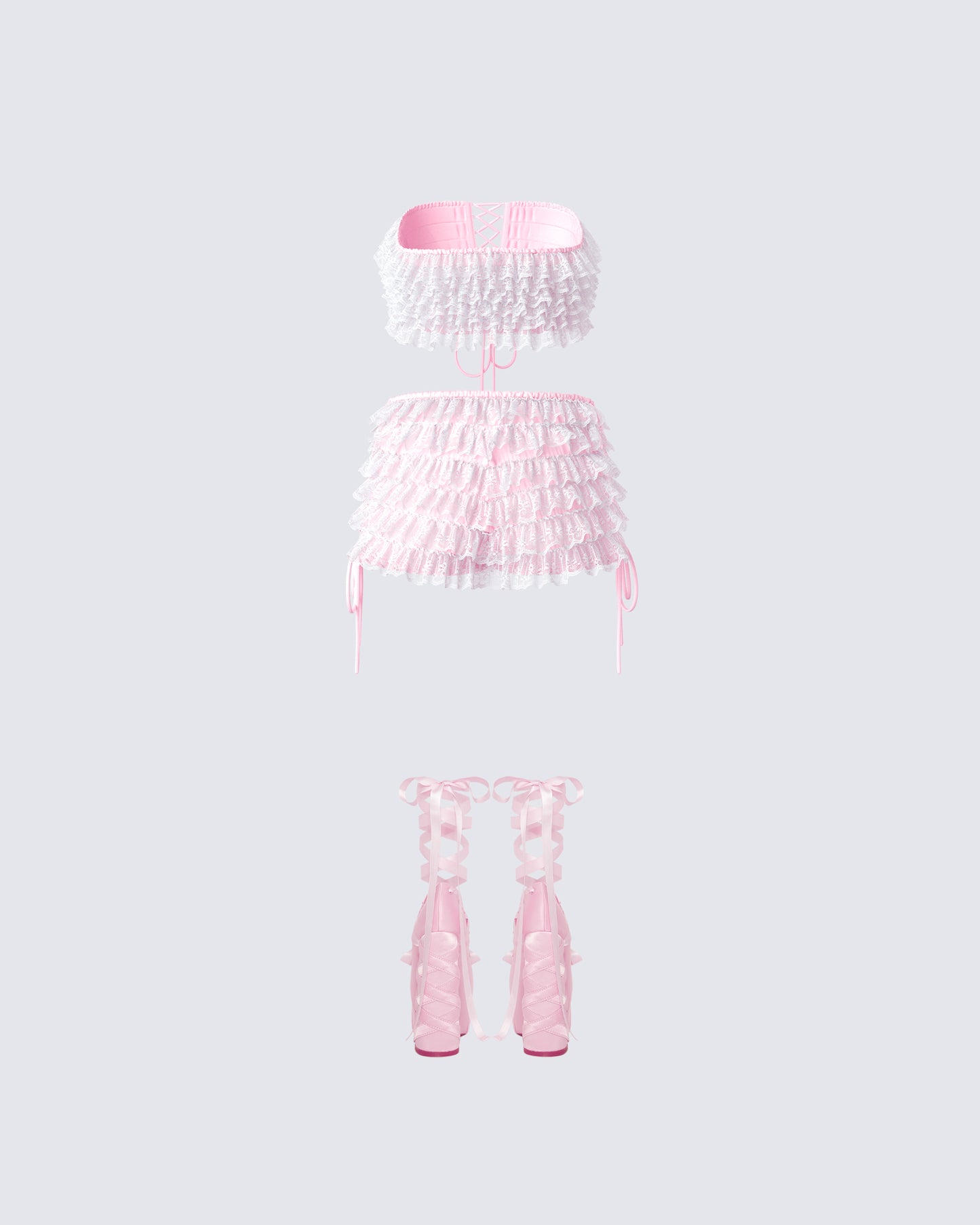 Porsha Pink Ruffle Set