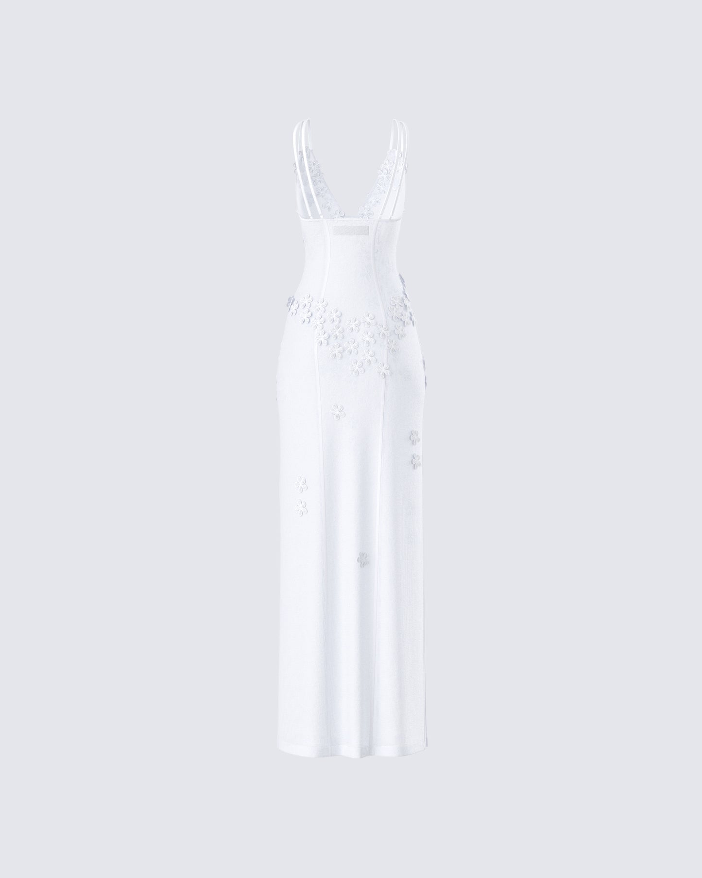 Twyla White Floral Mesh Maxi Dress