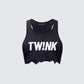 Maxine Black Graphic Cut Off Tank product front