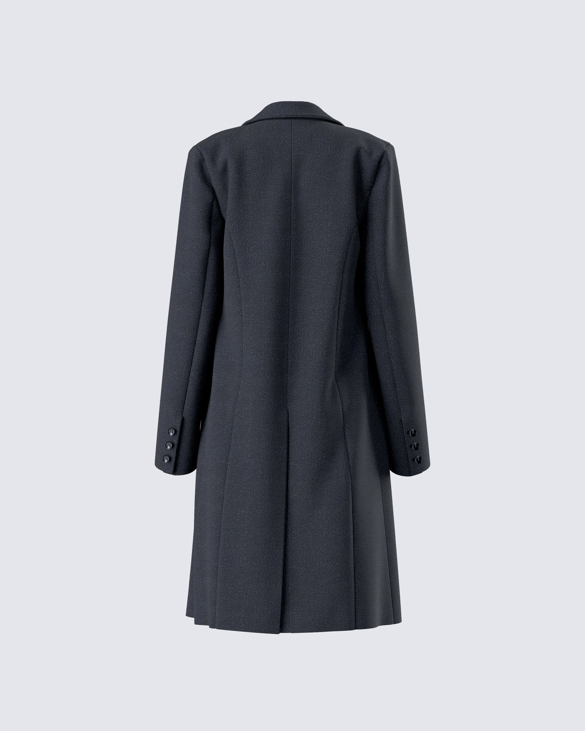 Women's Longline Boston Microfibre Coat in Black