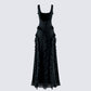 Katelyn Black Ruffle Maxi Dress