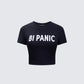Meera Black Slogan Baby Tee product front