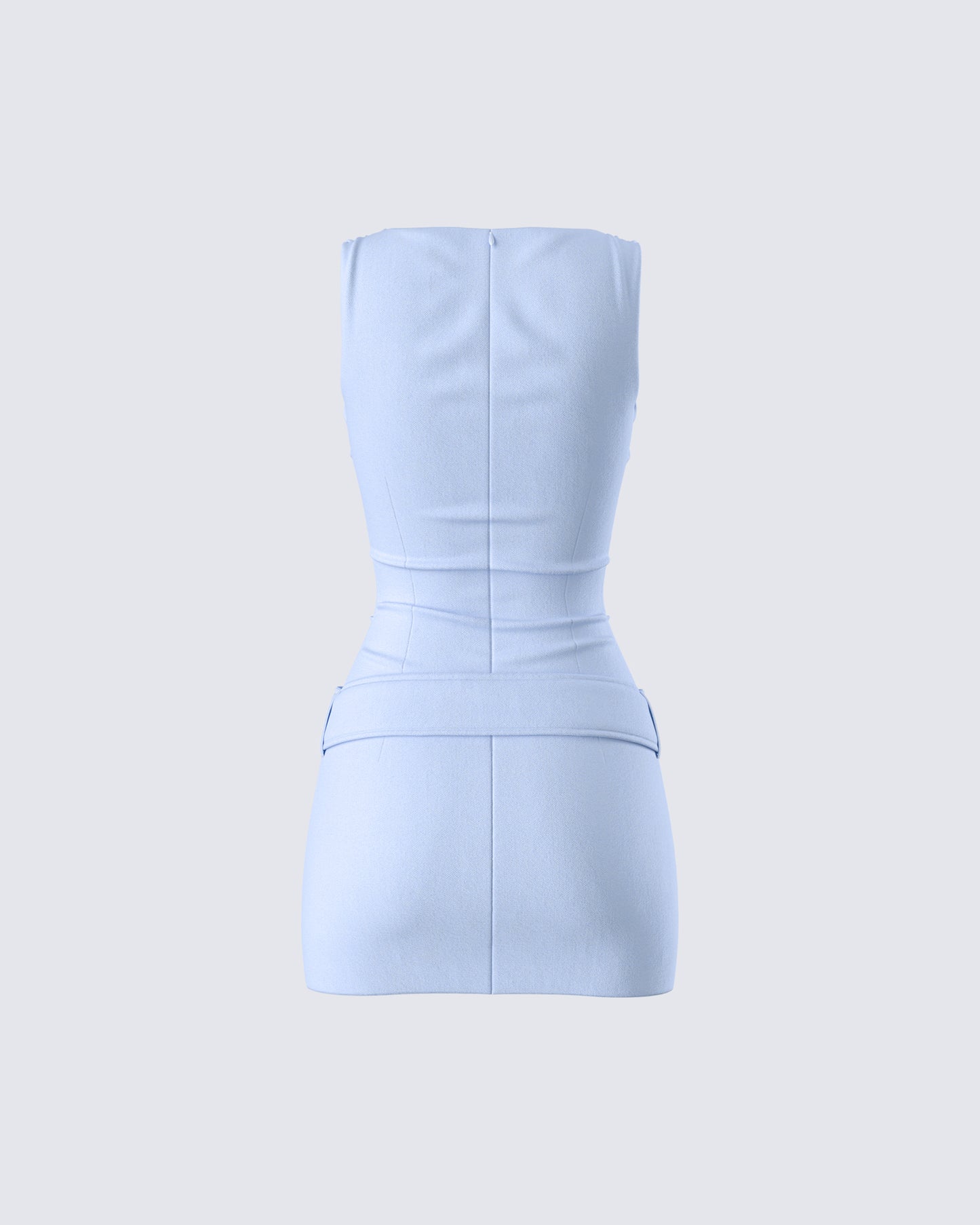 Matiyah Light Blue Belted Micro Mini Dress