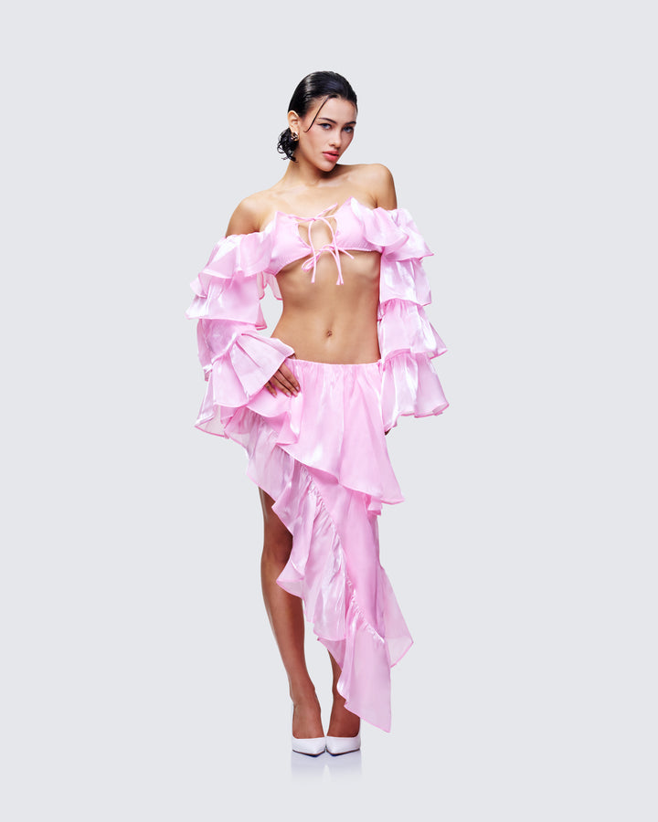 Skipper Pink Ruffle Set - back view
