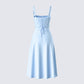 Hera Blue Corset Midi Dress