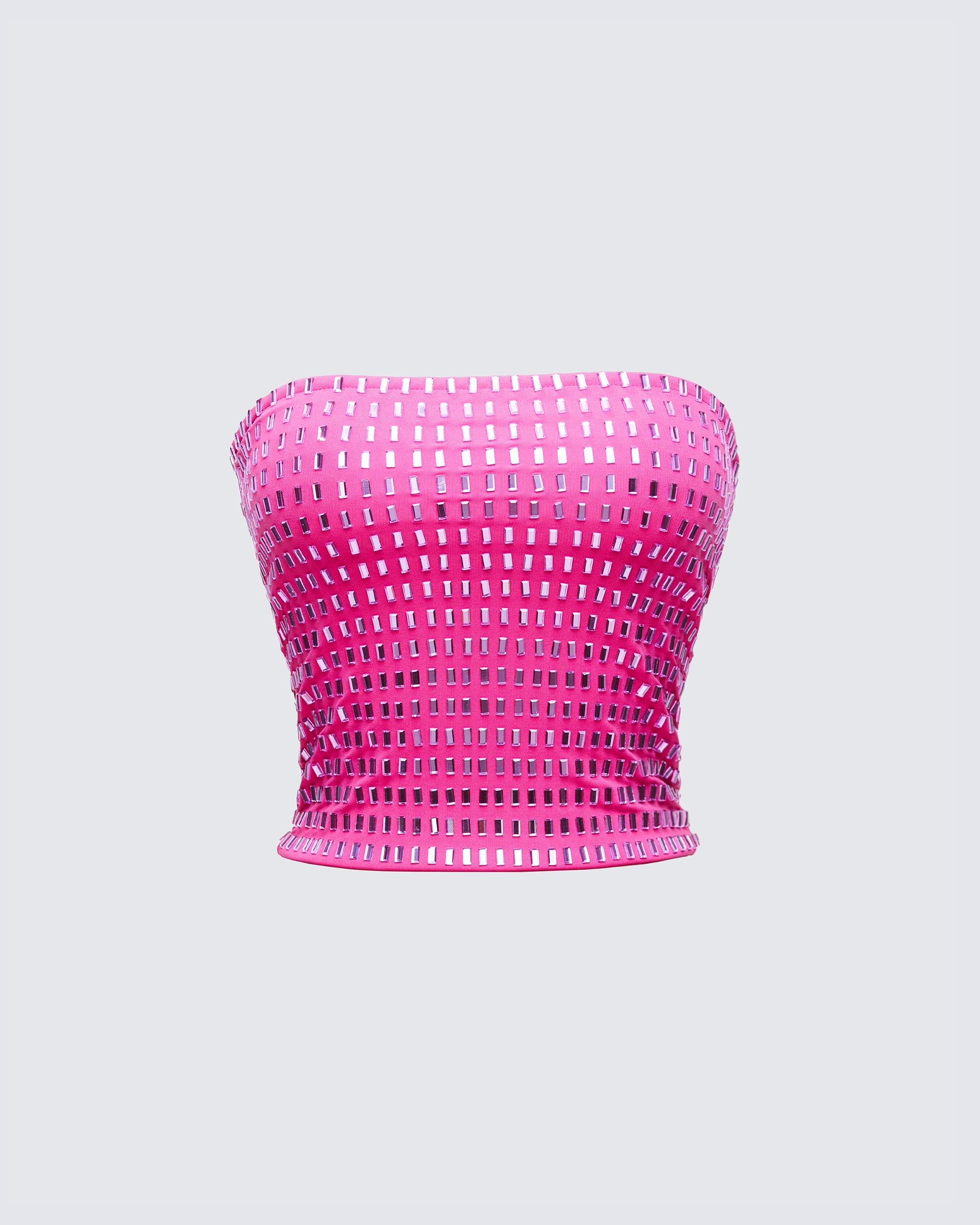 Pink Rhinestone Tube Top - Strapless Party FINESSE Pink Rhinestone Tube Top - Strapless Party FINESSE
