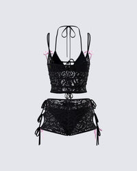 Halsey Black Lace Set