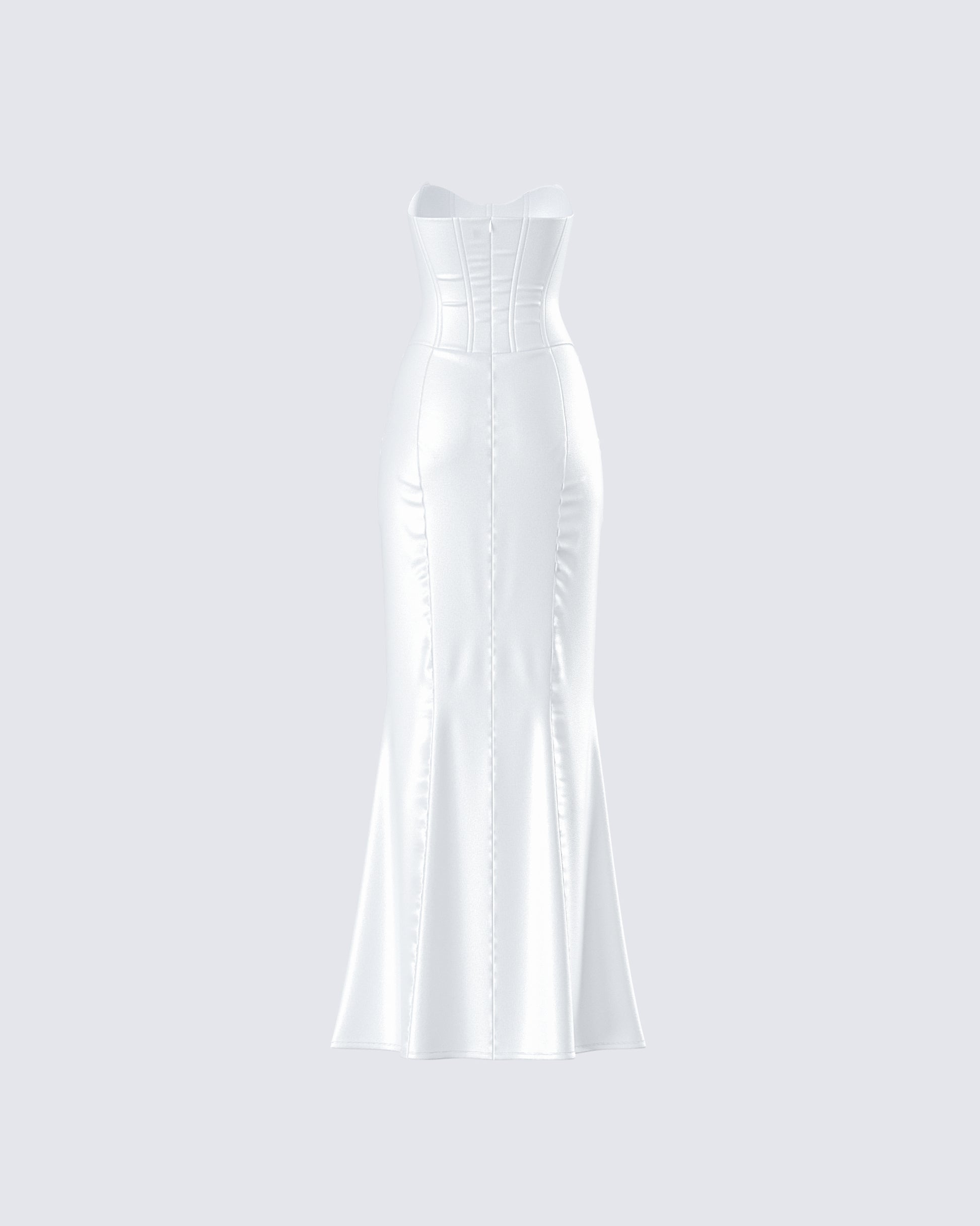 White Lace Corset Gown - Strapless Wedding Formal FINESSE White Lace Corset Gown - Strapless Wedding Formal FINESSE