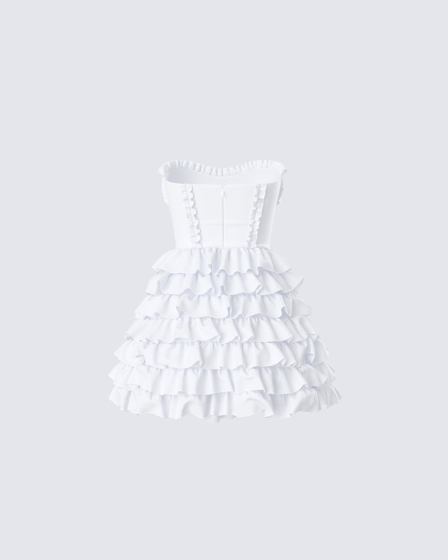 Pipi White Ruffle Mini Dress