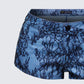 Meili Blue Fused Lace Mini Shorts