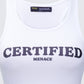 Phoenix White Ribbed Graphic Tank