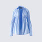 Reina Blue Poplin Ruched Shirt