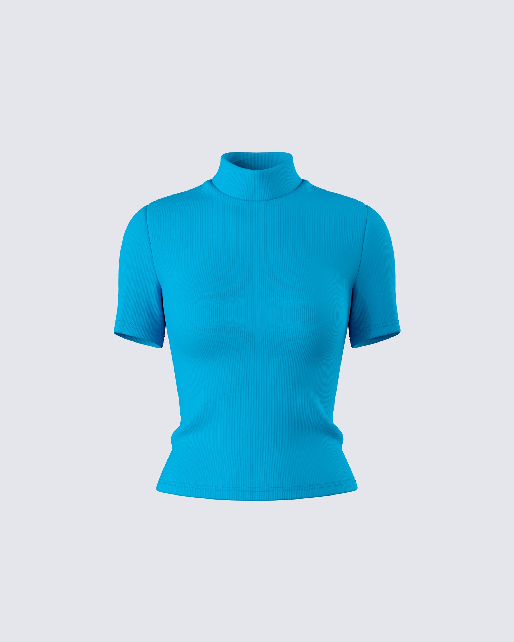 Mock Turtleneck Turquoise Turtleneck Maz Turquoise Rib Mock Neck