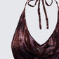 Kerensa Brown Mesh Halter Top