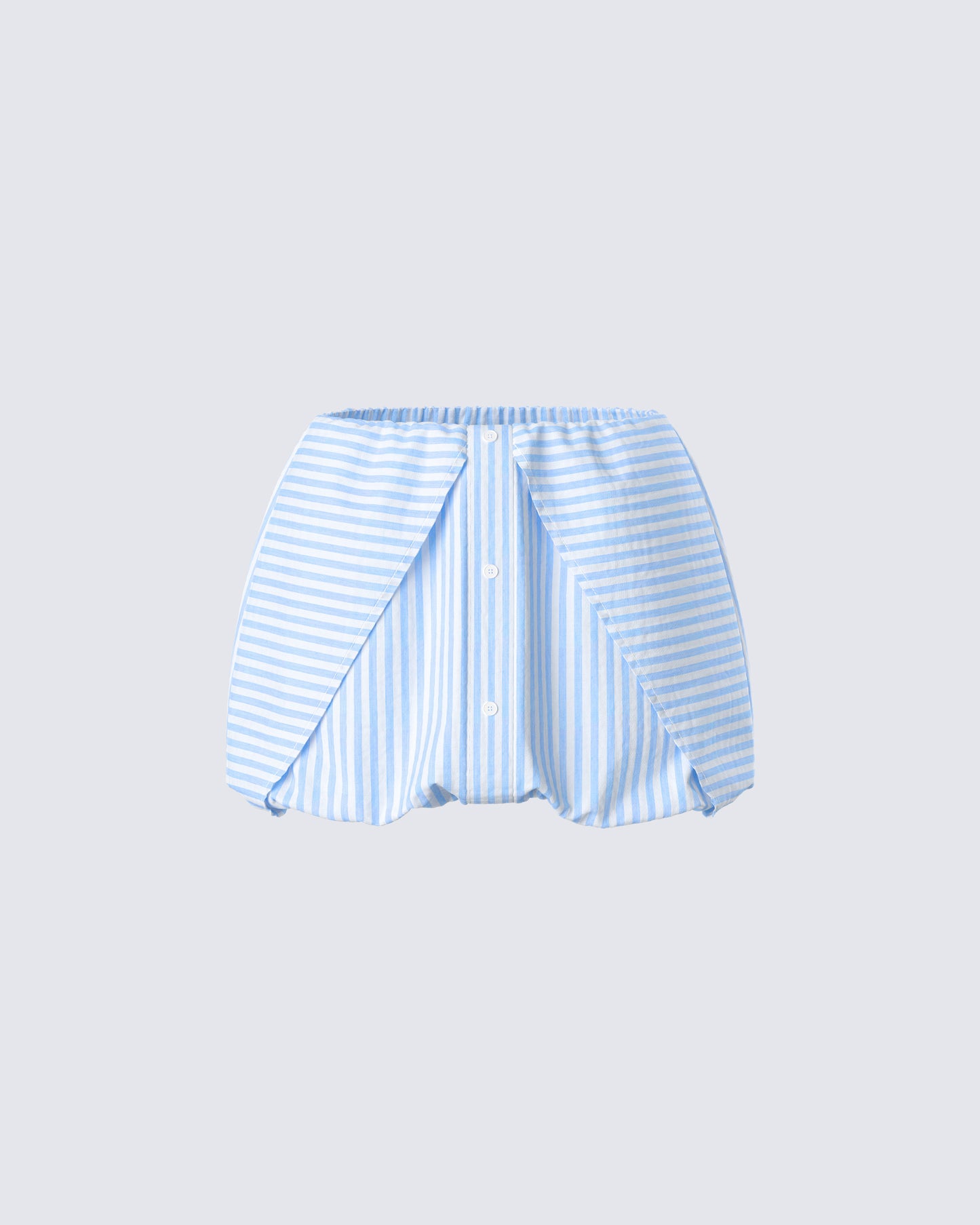 Isha Blue Striped Micro Mini Bubble Skirt