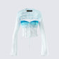 Vanessa Turquoise Sequin Knit Top