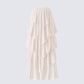 Zana Cream Tiered Ruffle Maxi Skirt