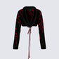 Dena Black Intarsia Knit Shrug