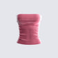 Ayla Pink Velvet Tube Top