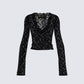 Suki Black Lace Long Sleeve Top