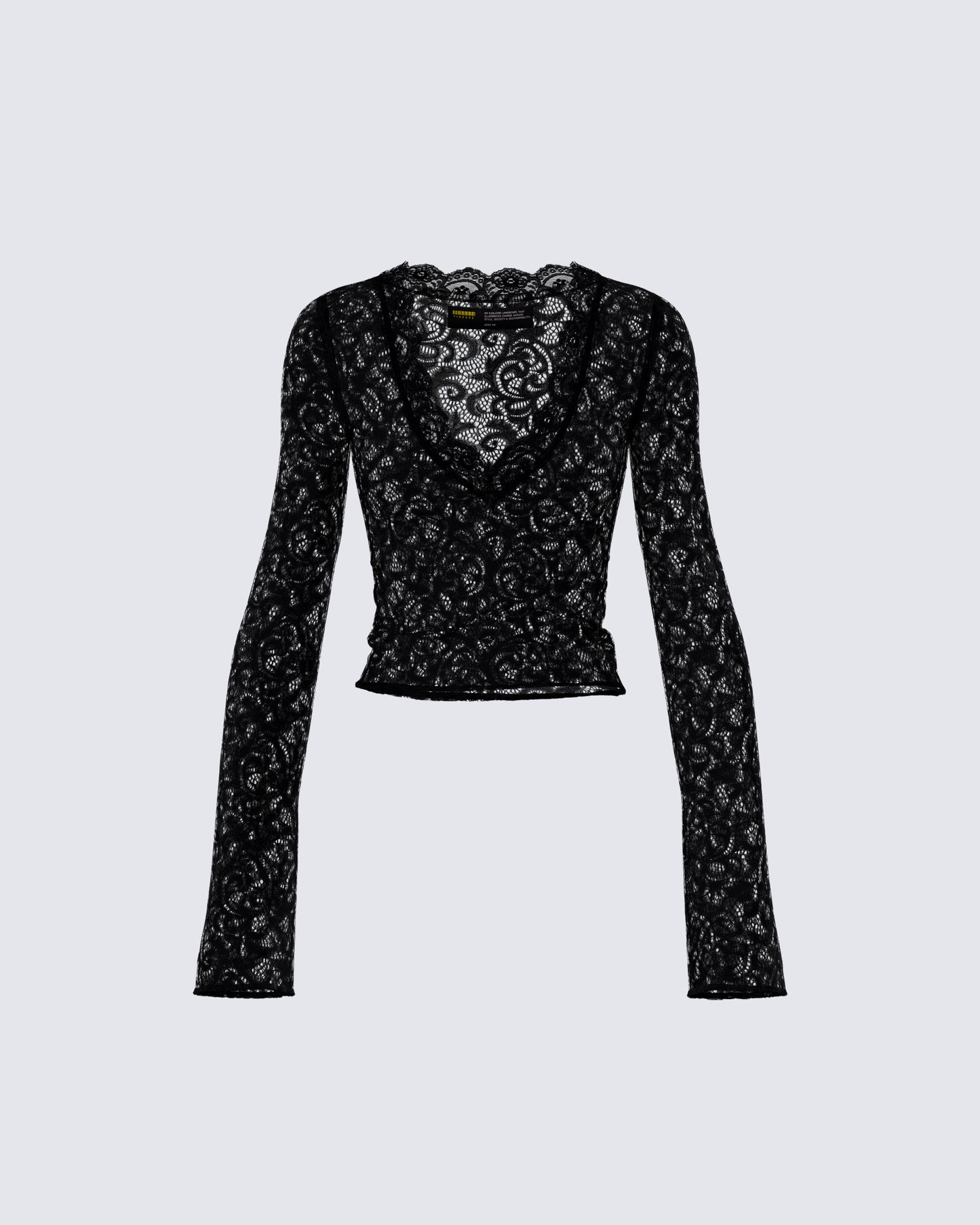 Suki Black Lace Long Sleeve Top