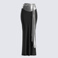 Leylany Black Draped Maxi Skirt