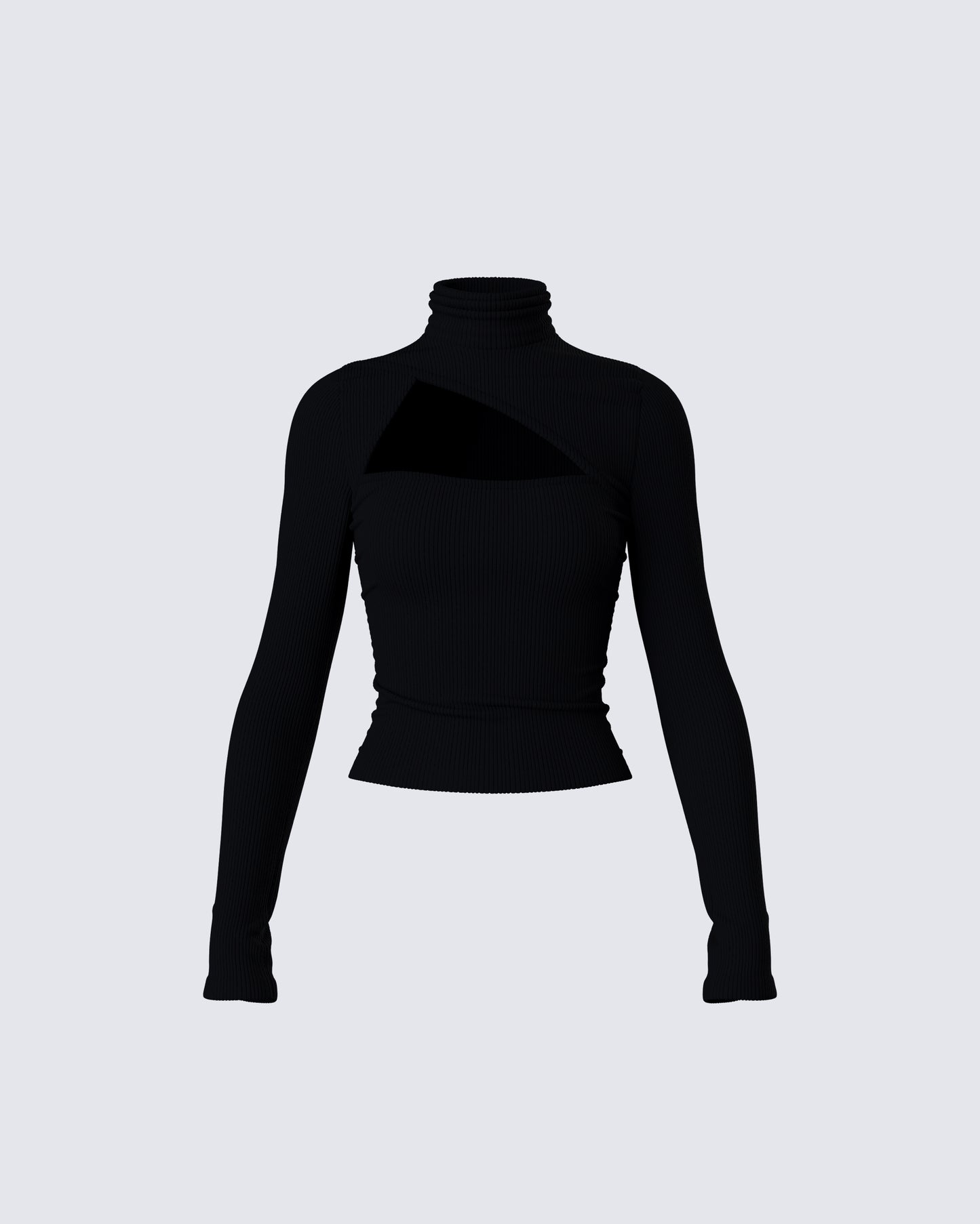 Laurie Black Asymmetrical Rib Top