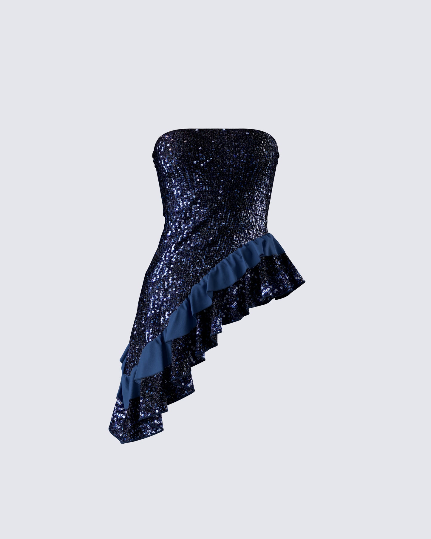 Kienna Navy Sequin Asymmetrical Top