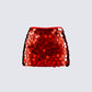 Philo Red Sequin Mini Skirt